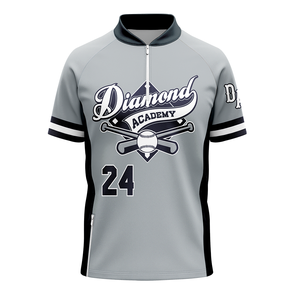 Gray sports top with 'Diamond Academy' and number 24 on a white background