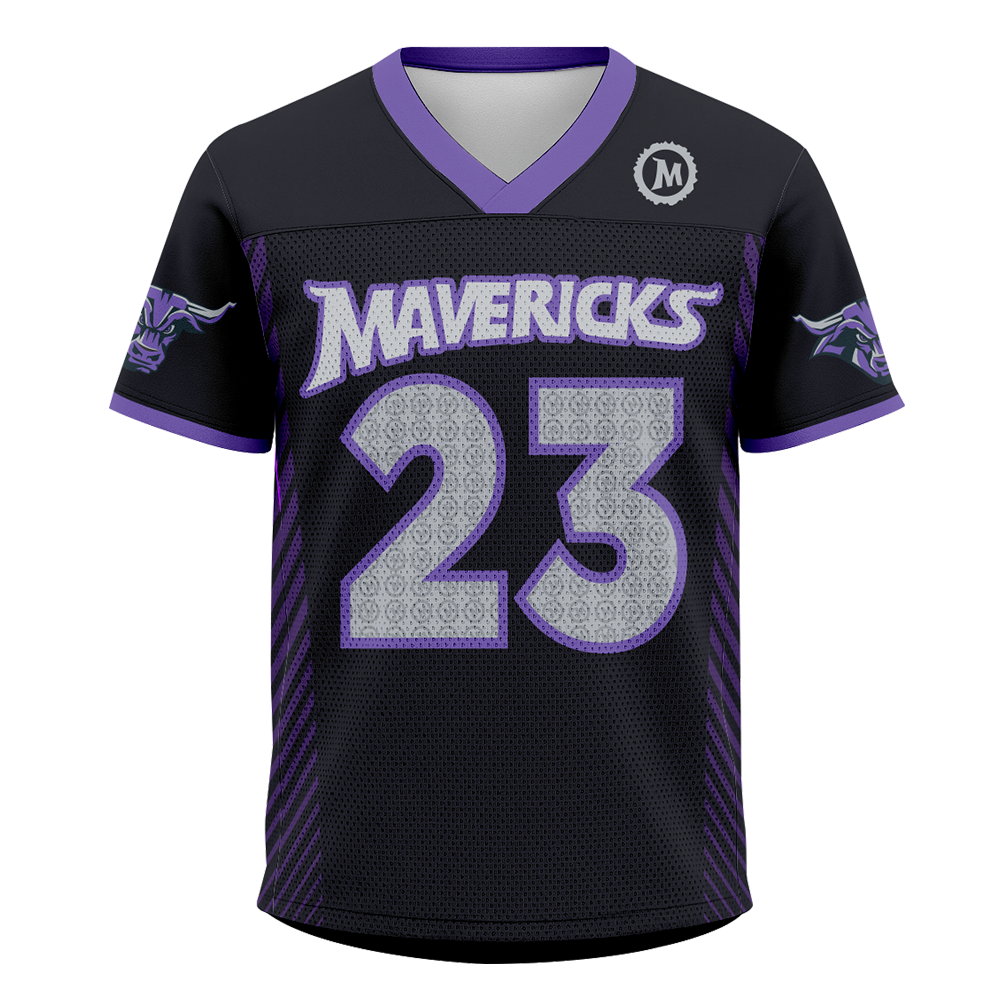 Black sports jersey with 'Mavericks' and number '23' on a white background