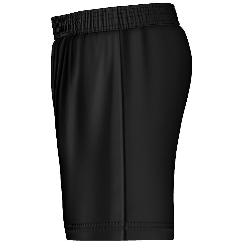Black shorts with grey claw-mark design on a white background