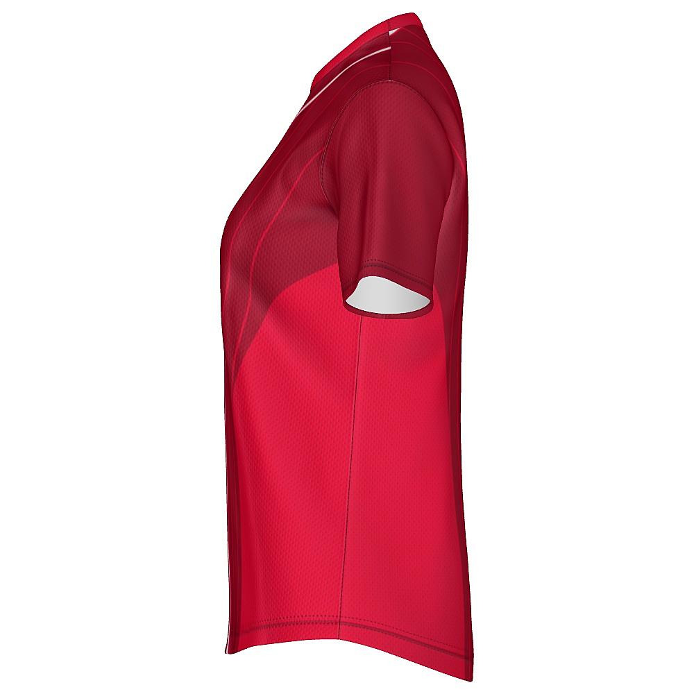 Red shirt with pinstripe design on a white background