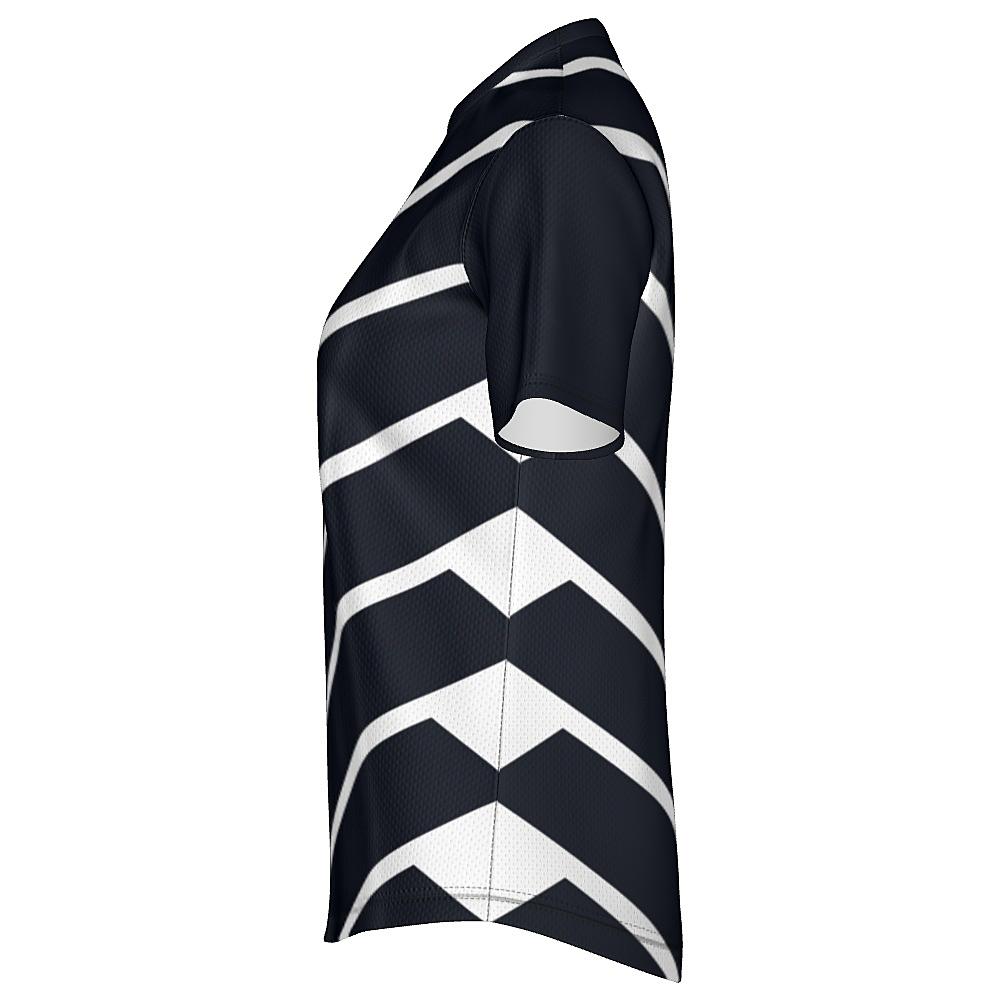 Black shirt with white chevrons on a white background
