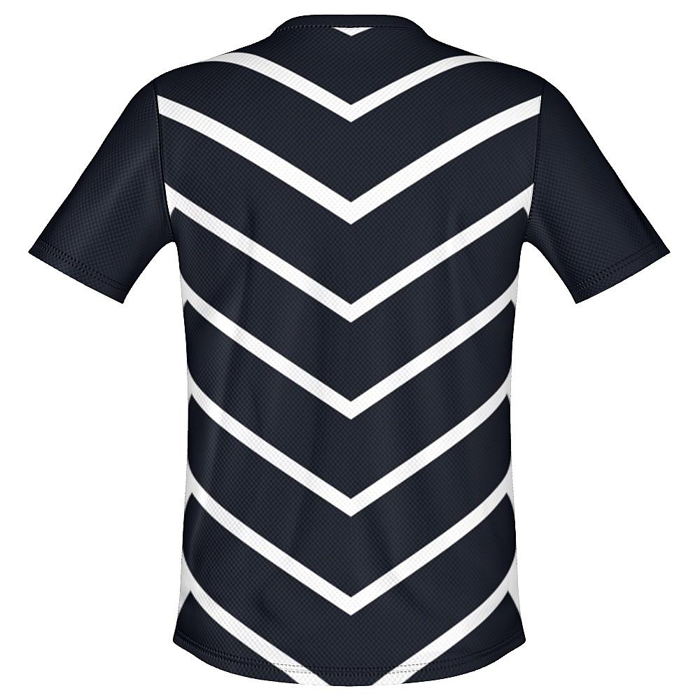 Black shirt with white chevrons on a white background