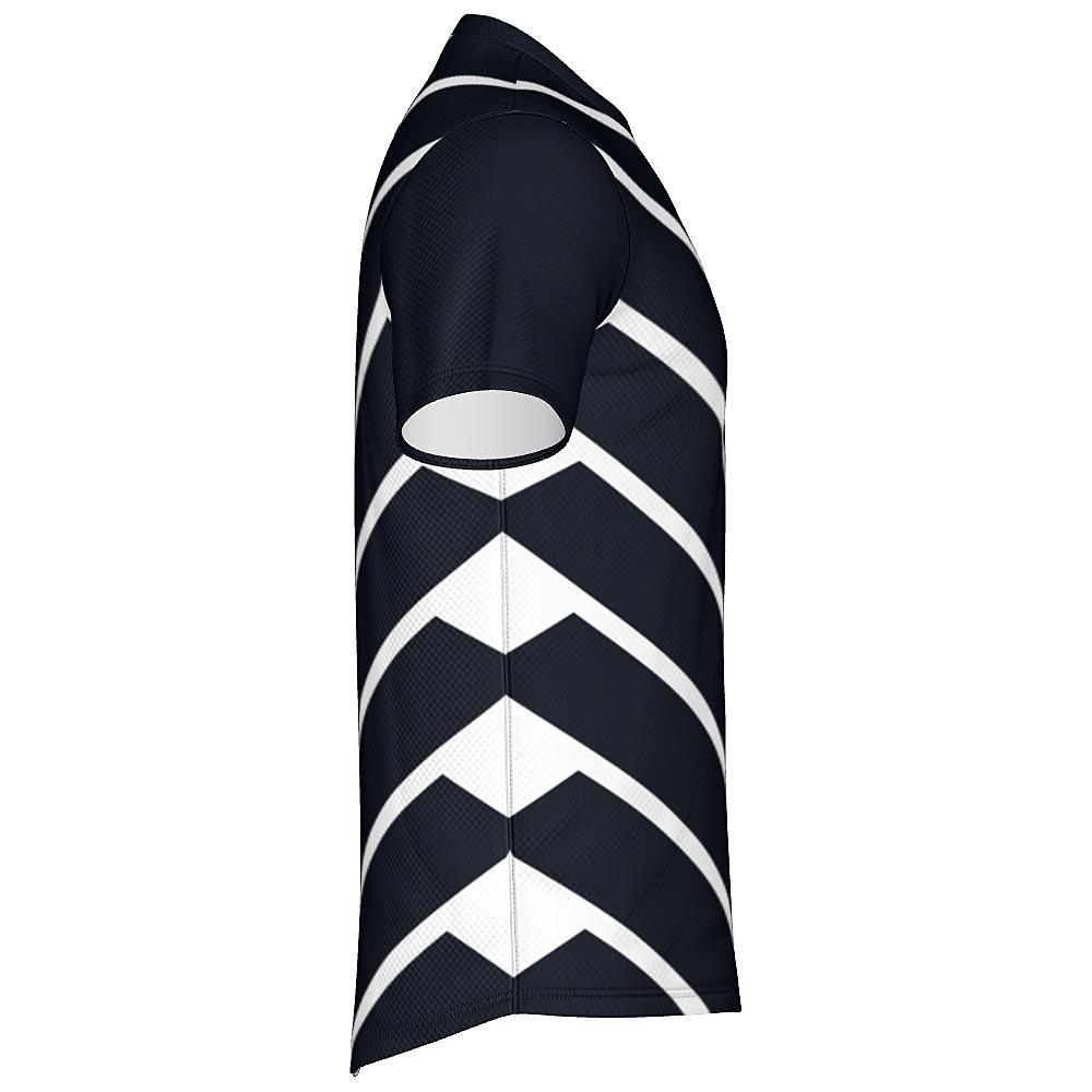 Black shirt with white chevrons on a white background
