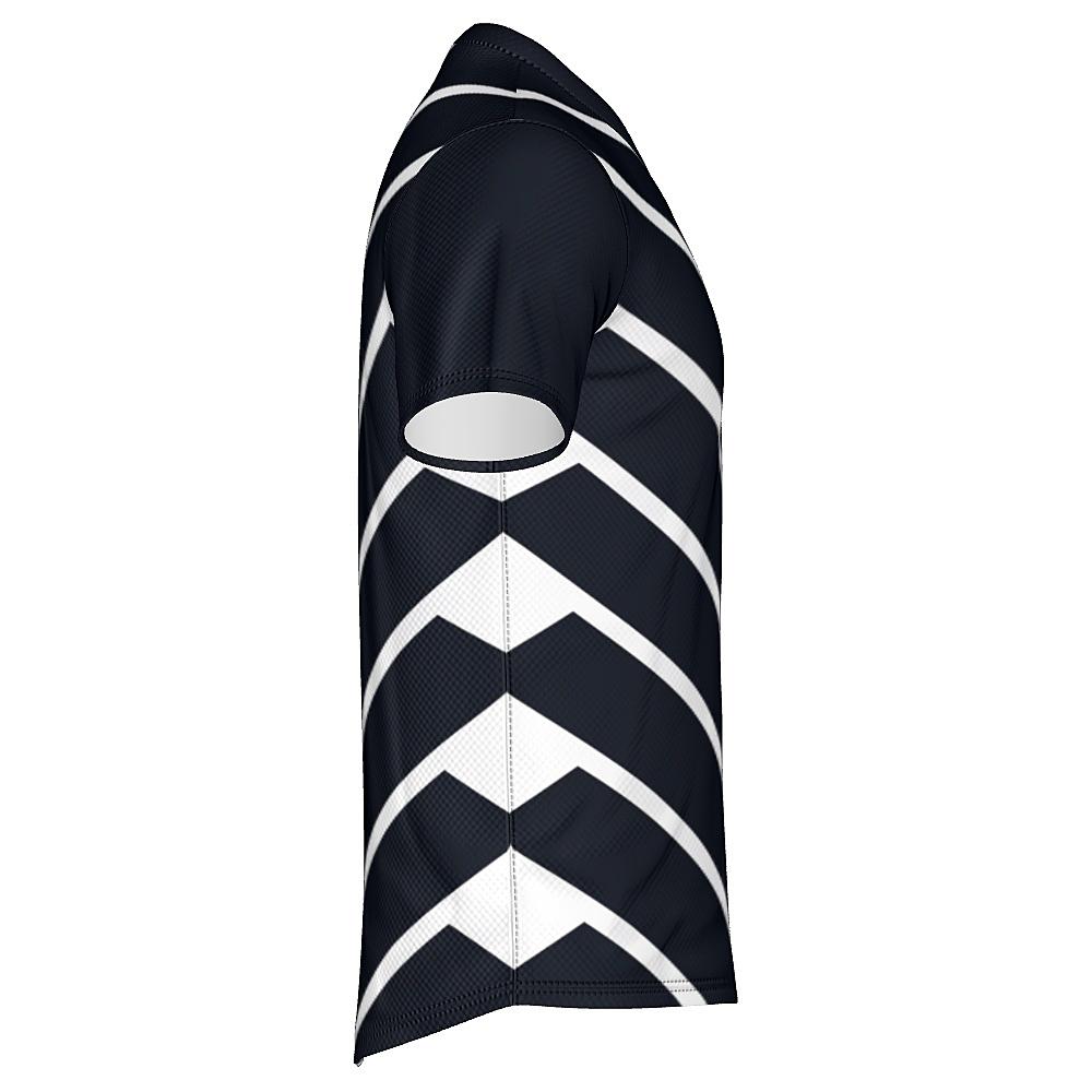 Black shirt with white chevrons on a white background