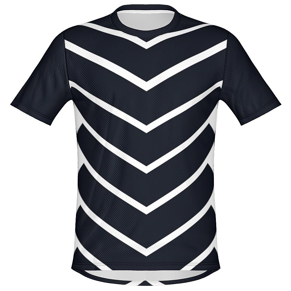 Black shirt with white chevrons on a white background