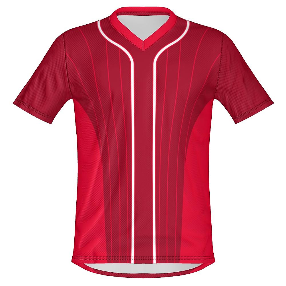 Red shirt with pinstripe design on a white background