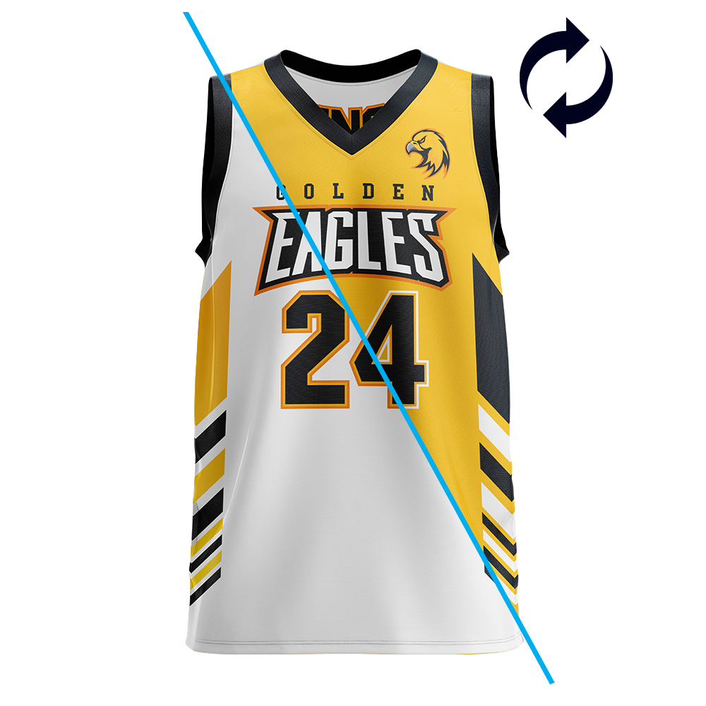 Basketball jersey with 'Golden Eagles' and number '24' on a white background