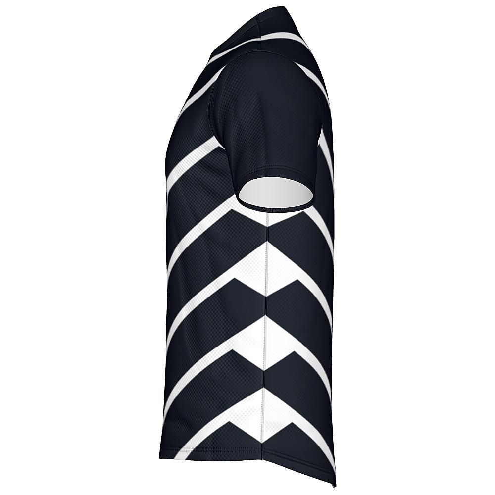 Black shirt with white chevrons on a white background