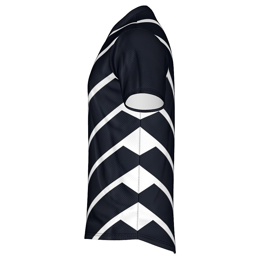Black shirt with white chevrons on a white background
