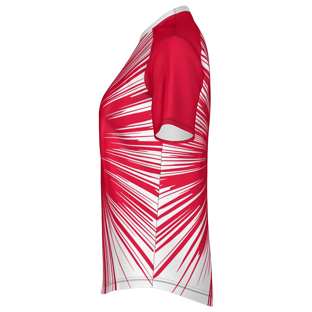 Red shirt with starburst design on a white background