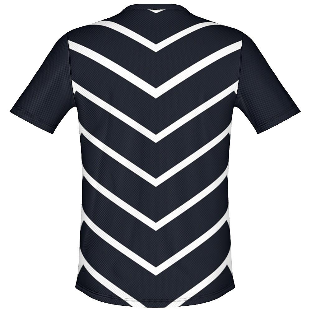 Black shirt with white chevrons on a white background