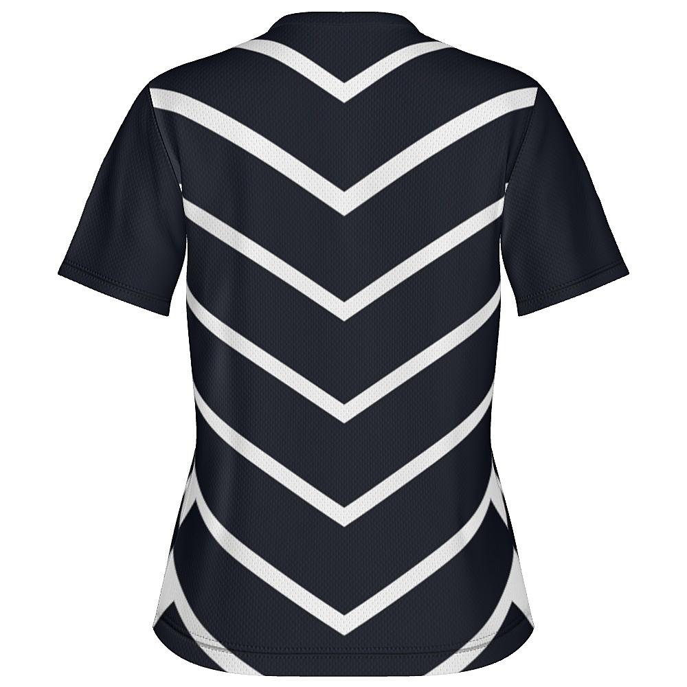 Black shirt with white chevrons on a white background