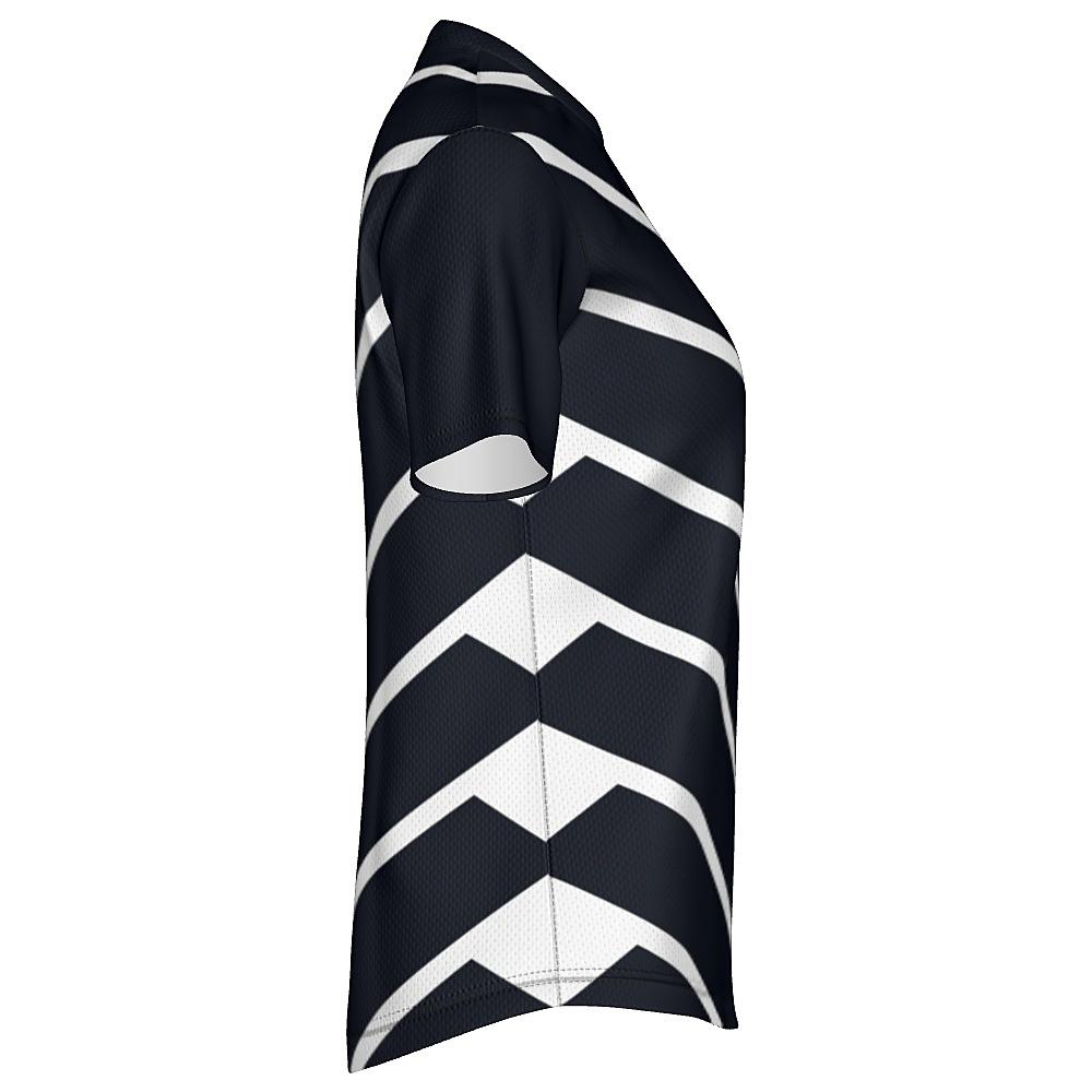 Black shirt with white chevrons on a white background