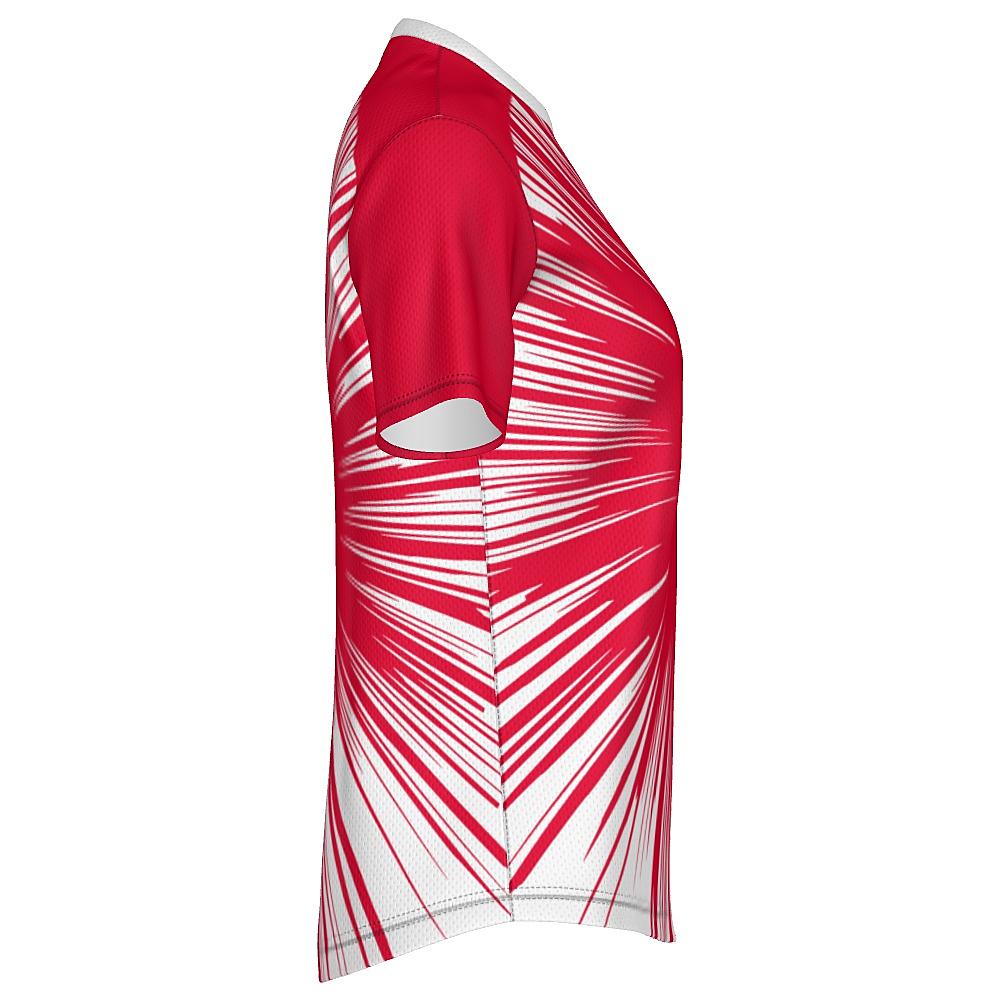 Red shirt with starburst design on a white background