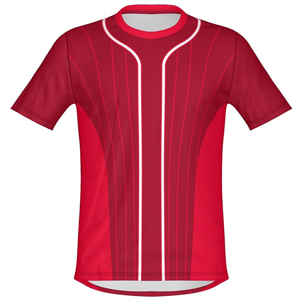 Red shirt with pinstripe design on a white background