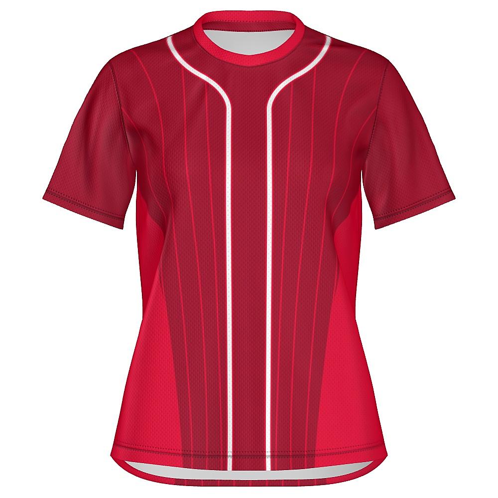 Red shirt with pinstripe design on a white background