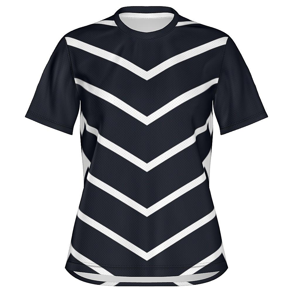 Black shirt with white chevrons on a white background