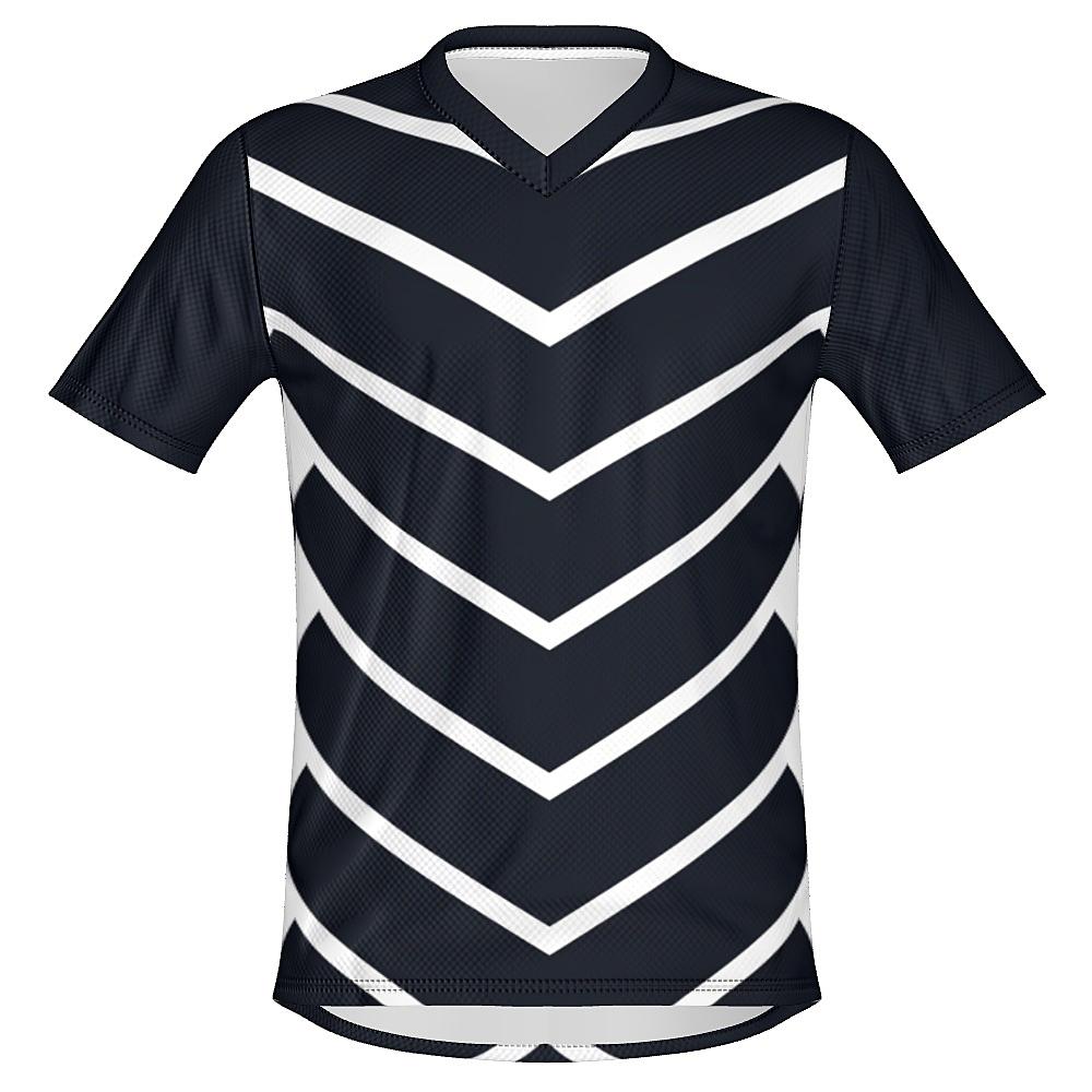Black shirt with white chevrons on a white background